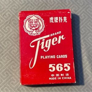 TIGER BRAND 565 Vintage Playing Card Deck Red Made In China Playing Cards